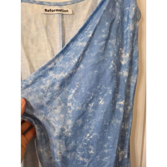 Reformation Court Linen Wrap Dress Sz XS NWOT - Picture 10 of 13
